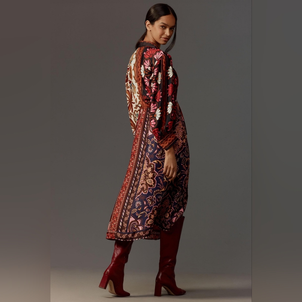 FARM Rio Multicolor Floral Patchwork Long Sleeve Maxi Dress - Picture 6 of 6